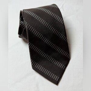 Fairfax Barneys New York Black/Brown and Silver Diagonal Textured Tie